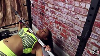 lesbian milf nyssa nevers big natural tits pussy licking dirty talk workout lingerie cunilingus clit dive