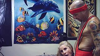 Full nelson wrestling challenge blowjob backstage