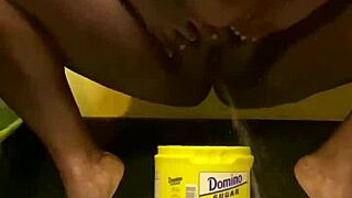 ebony explores kinky watersports in bold ways