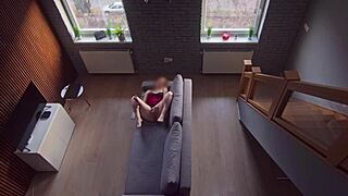 roommate catches me stroking and keeps watching me cum!