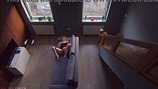 roommate catches me stroking and keeps watching me cum!