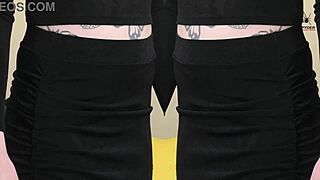 Two Piece Black Outfit on Kit Summers Deep Plunge Neckline Tease!