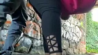 milf's wet pussy found in hidden outdoor tunnel fuck