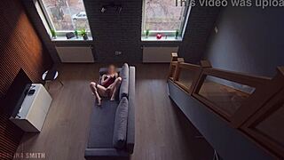 roommate catches me stroking and keeps watching me cum!