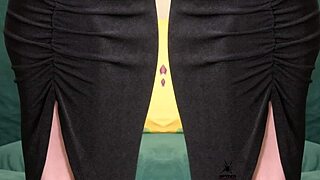 Two Piece Black Outfit on Kit Summers Deep Plunge Neckline Tease!