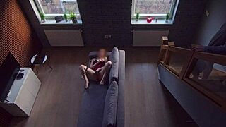 roommate catches me stroking and keeps watching me cum!