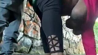 milf's wet pussy found in hidden outdoor tunnel fuck