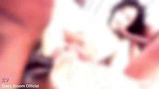 this chick gets blackened in a wild gangbang, 4 bwc and 4 bbc balls deep anal dap with swallow and facial