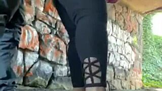 milf's wet pussy found in hidden outdoor tunnel fuck