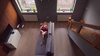 roommate catches me stroking and keeps watching me cum!