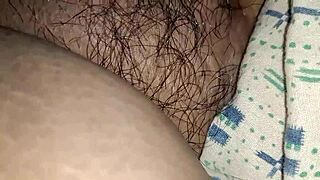 stretching wife's super tight hairy pussy deep