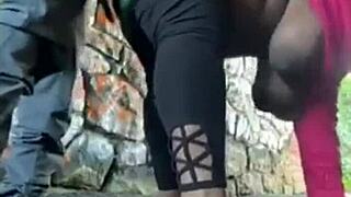 milf's wet pussy found in hidden outdoor tunnel fuck