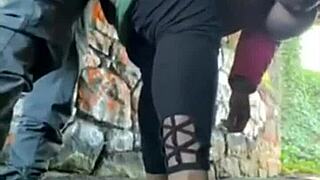 milf's wet pussy found in hidden outdoor tunnel fuck