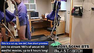 Patient Blasts Cum All Over Nurse Jasmine Rose's Back Bent Over Doggy Pov!