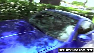 melody moans as peter green stretches her ebony throat on street corner