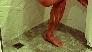 grandpa strips down for steamy bathroom shower show
