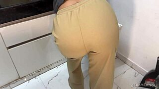 Step son sneaks quickie HARD FUCK with dream step mom big tits in kitchen while husband gone