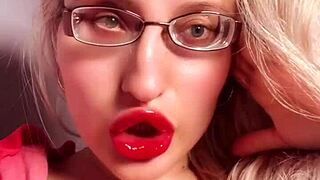 perfect red lip gloss lips tease your wallet in lipstick findom jerk off instructions