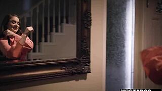 Petite redhead tempts big boobs blonde milf into first date tribbing