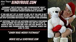 sindy rose in christmas cosplay takes brutal anal fisting for merry fistmass