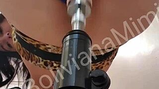 Latina pounds pussy and ass on relentless sex machine vibrator