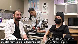 Patient Blasts Cum All Over Nurse Jasmine Rose's Back Bent Over Doggy Pov!