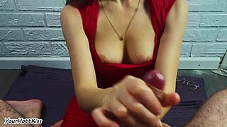 i jerked off to boyfriend twice first in dress then lingerie closeup cumshots