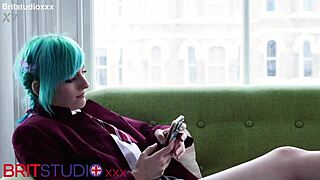 hot british alt college student teases her panties before playing until climax