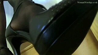 i can't resist licking this office bitch's shoes at work