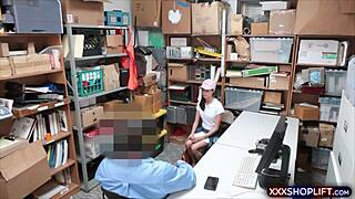 super cute brunette teen shoplifter blows and fucks security guard to get out free 😏🍑🔥