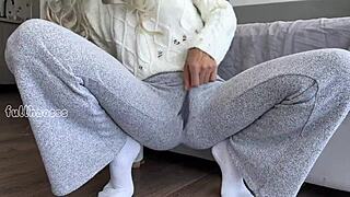 Asian Stepdaughter's Tight Pussy Squirts Hard on Vibrator in Close-Up