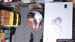 super cute brunette teen shoplifter blows and fucks security guard to get out free 😏🍑🔥
