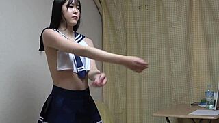 Minase Akari Strips Miniskirt Uniform