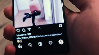 Cute fishnet teen double penetrated tight ass pussy