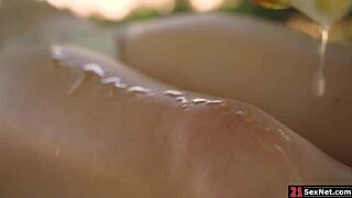 Guy Massages Brunette Girlfriend Before Deep Ass Fucking