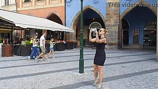 Tourist spots pornstar Dominno on street and fucks her huge tits ass in hotel room