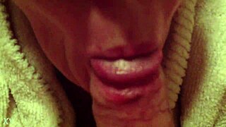 Masked Woman Delivers Sloppy Cock Sucking Breakfast Feast