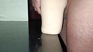 sally bends over the desk as i slide into her curvy ass for a quick anal creampie between those thick thighs