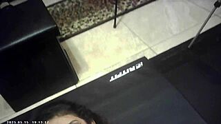 Italian machine pounds glasses brunette's pussy backstage hardcore