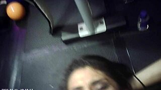 Italian machine pounds glasses brunette's pussy backstage hardcore