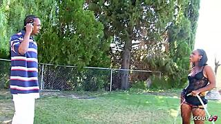 ebony girlfriend's bushy pussy cheats with best friend's bbc pounding her hard