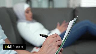 Arab Milf Neighbor in Hijab Learns US Blowjob and Pussy Ways POV