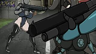 Robot and hot friend fuck outdoors showing cute tits part 9.