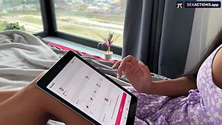 Stepsis Tests Naughty App with Bro's Cum Finish