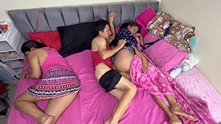 Perverted Stepfather Pounds Busty Stepdaughter and Big-Ass Wife