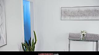 ideal athlete retreat? alex legend bends riley reign for nuru oiled monster cock massage!