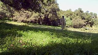 natasha marley fucked outdoors in fishnets heels cumshot facial blast