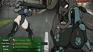 Robot and hot friend fuck outdoors showing cute tits part 9.