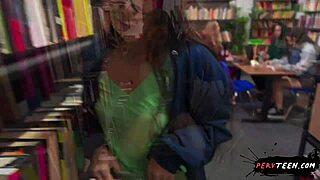 PervTeen 18+ Sneakily Deepthroats Under Classroom Table - Glasses and Hairy Thrills