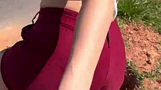 Highway prostitute bares tanned tits for free wild outdoor fuck